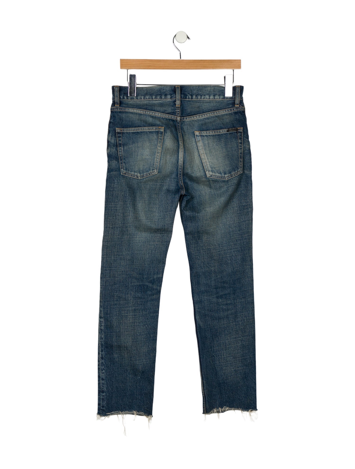 Saint Laurent High-Rise Straight Leg Jeans