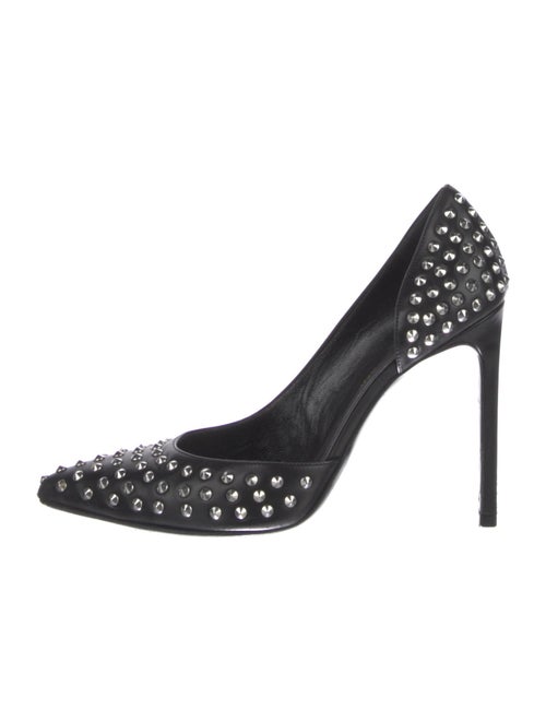 Saint Laurent Leather Studded Accents D'Orsay Pumps