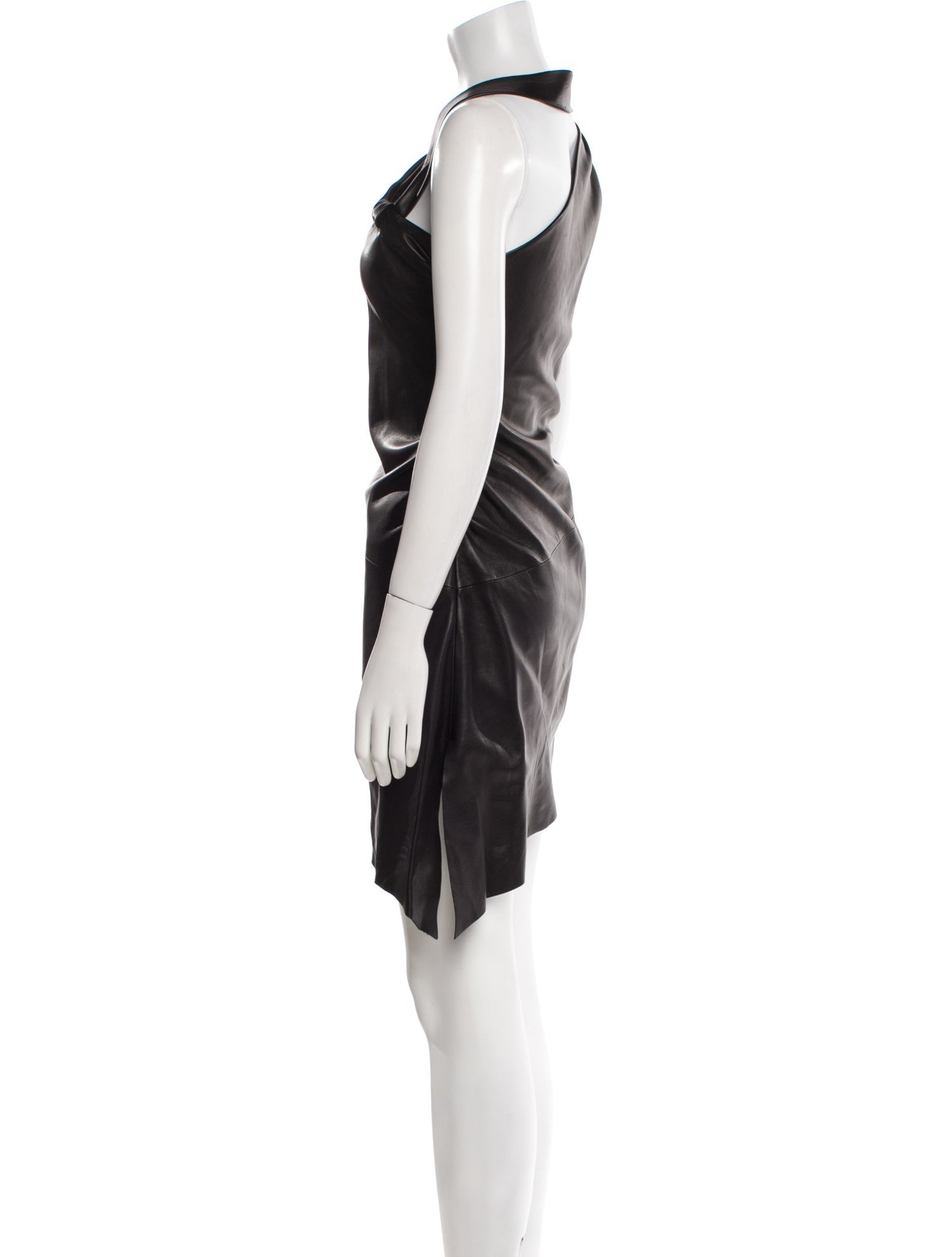 Saint Laurent Leather Knee-Length Dress