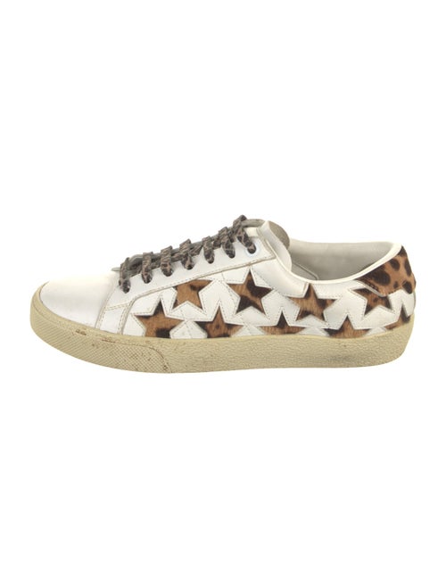 Saint Laurent Leather Animal Print Sneakers