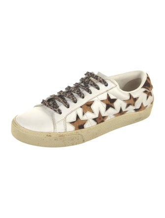 Saint Laurent Leather Animal Print Sneakers