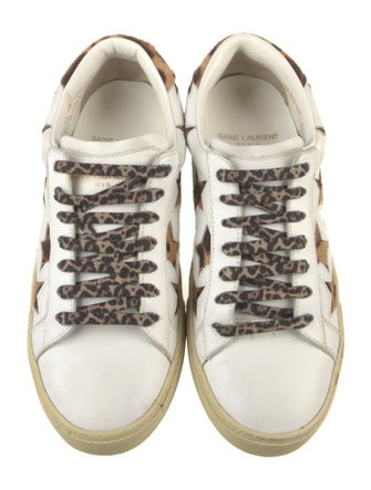 Saint Laurent Leather Animal Print Sneakers