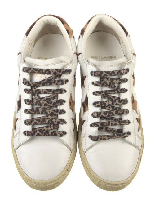 Saint Laurent Leather Animal Print Sneakers