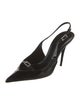 Saint Laurent Patent Leather Crystal Embellishments Slingback Pumps