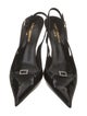 Saint Laurent Patent Leather Crystal Embellishments Slingback Pumps