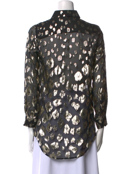 Saint Laurent Silk Printed Button-Up Top