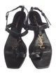 Saint Laurent Signature Logo Leather T-Strap Sandals