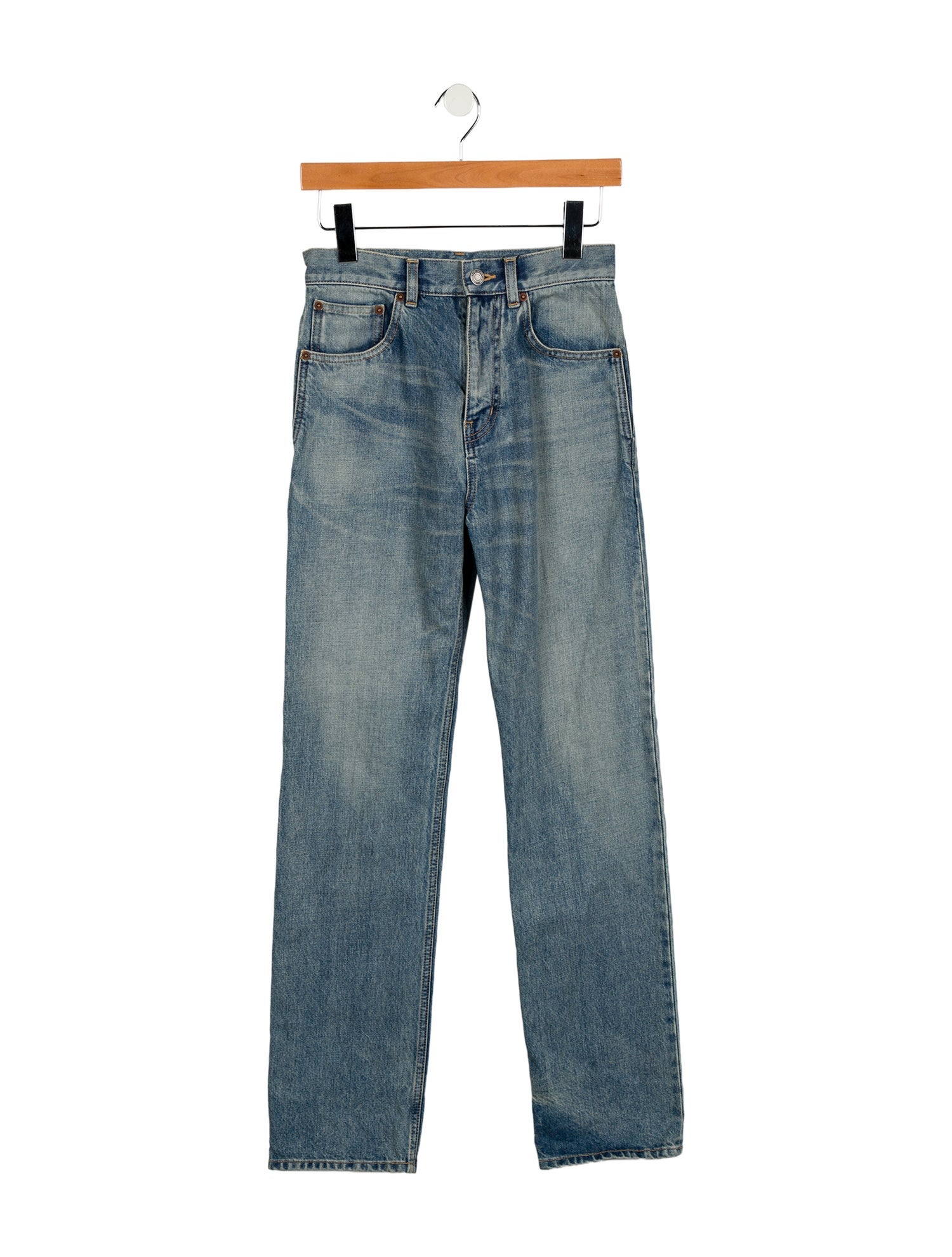 Saint Laurent High-Rise Straight Leg Jeans w/ Tags