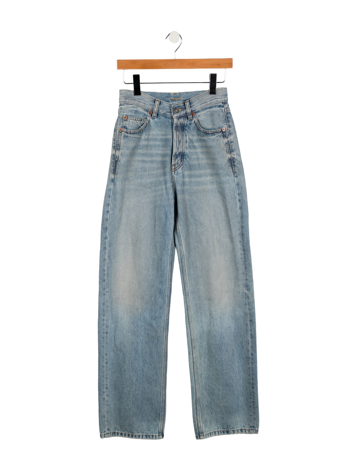 Saint Laurent High-Rise Straight Leg Jeans