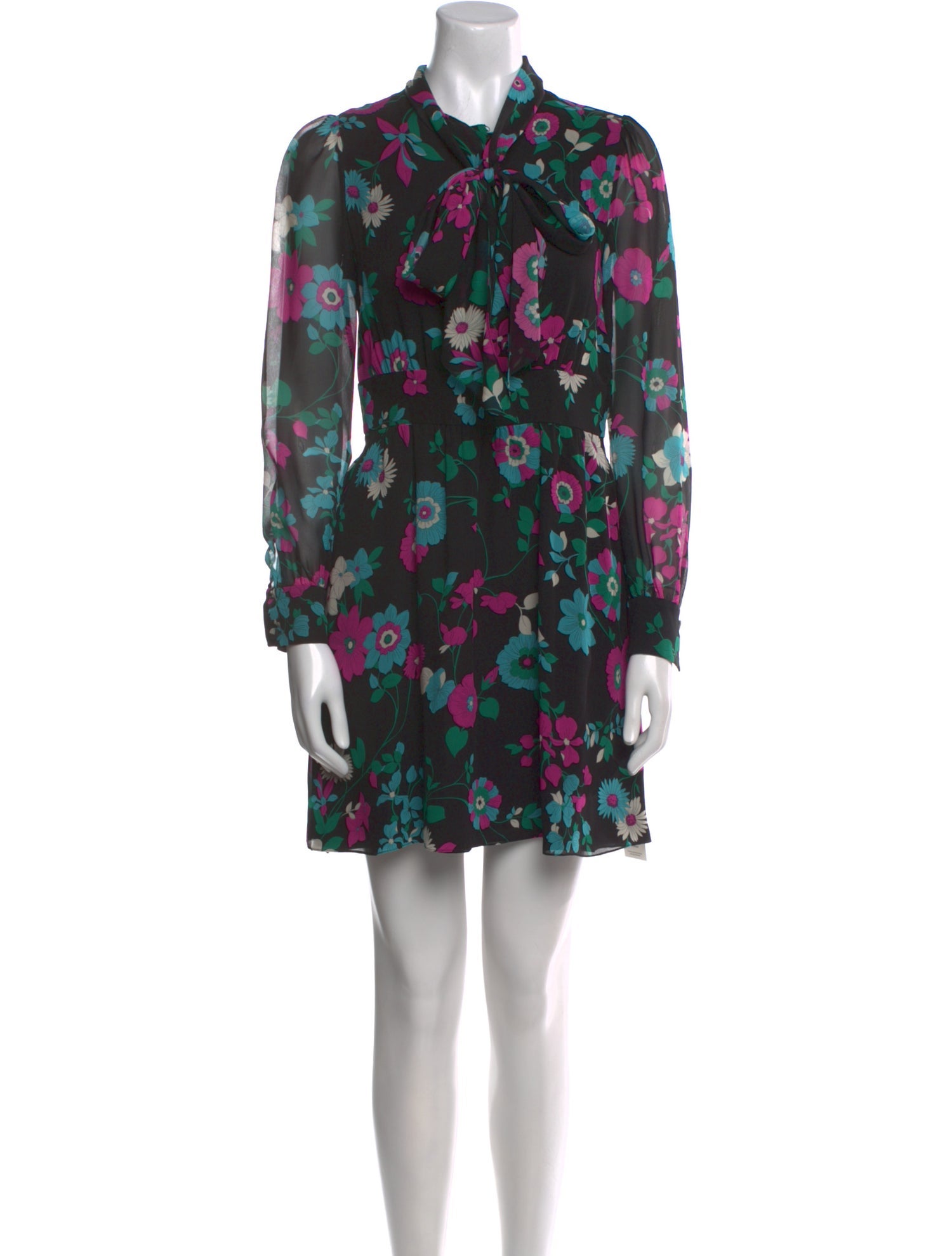 Saint Laurent Floral Print Mini Dress