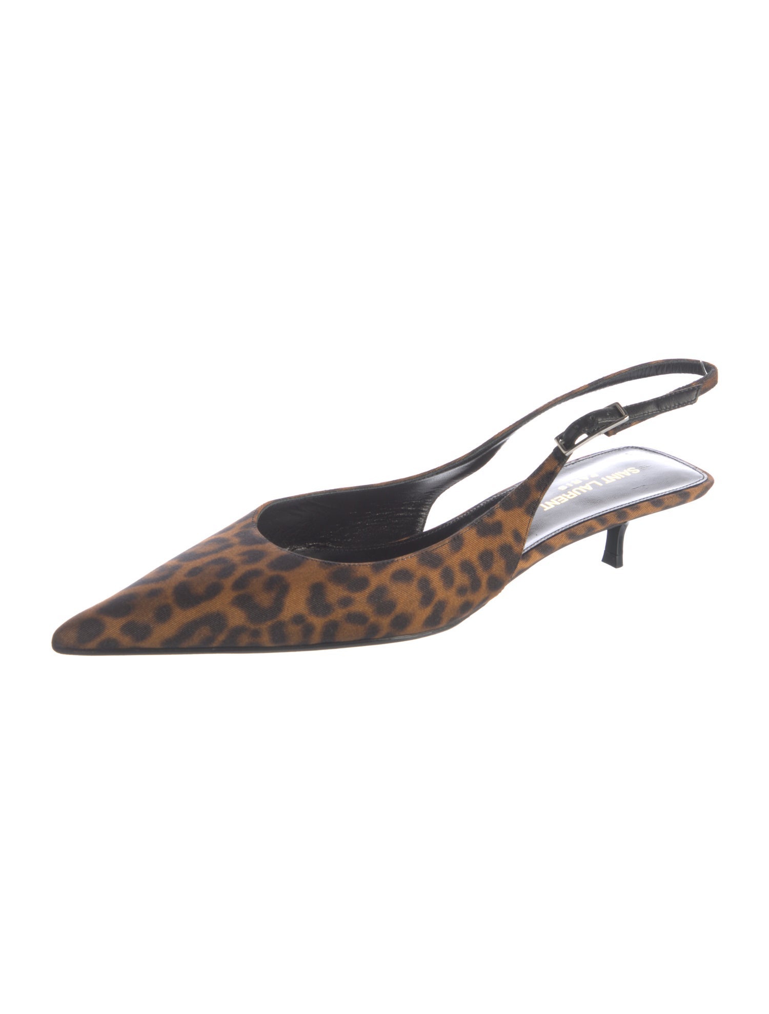 Saint Laurent Suede Printed Slingback Pumps