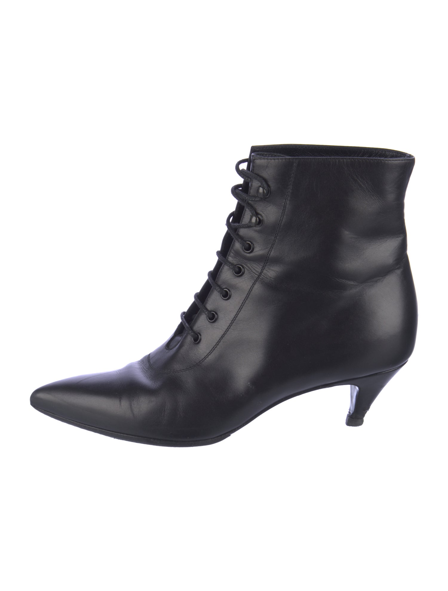 Saint Laurent Leather Lace-Up Boots