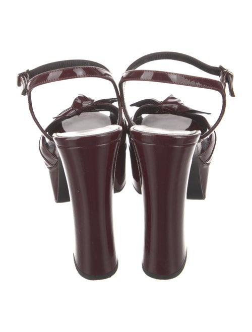 Saint Laurent Leather Bow Accents Slingback Pumps