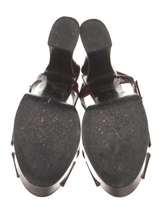 Saint Laurent Leather Bow Accents Slingback Pumps