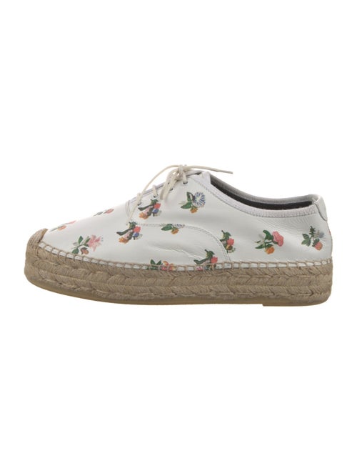 Saint Laurent Leather Floral Print Espadrille Sneakers