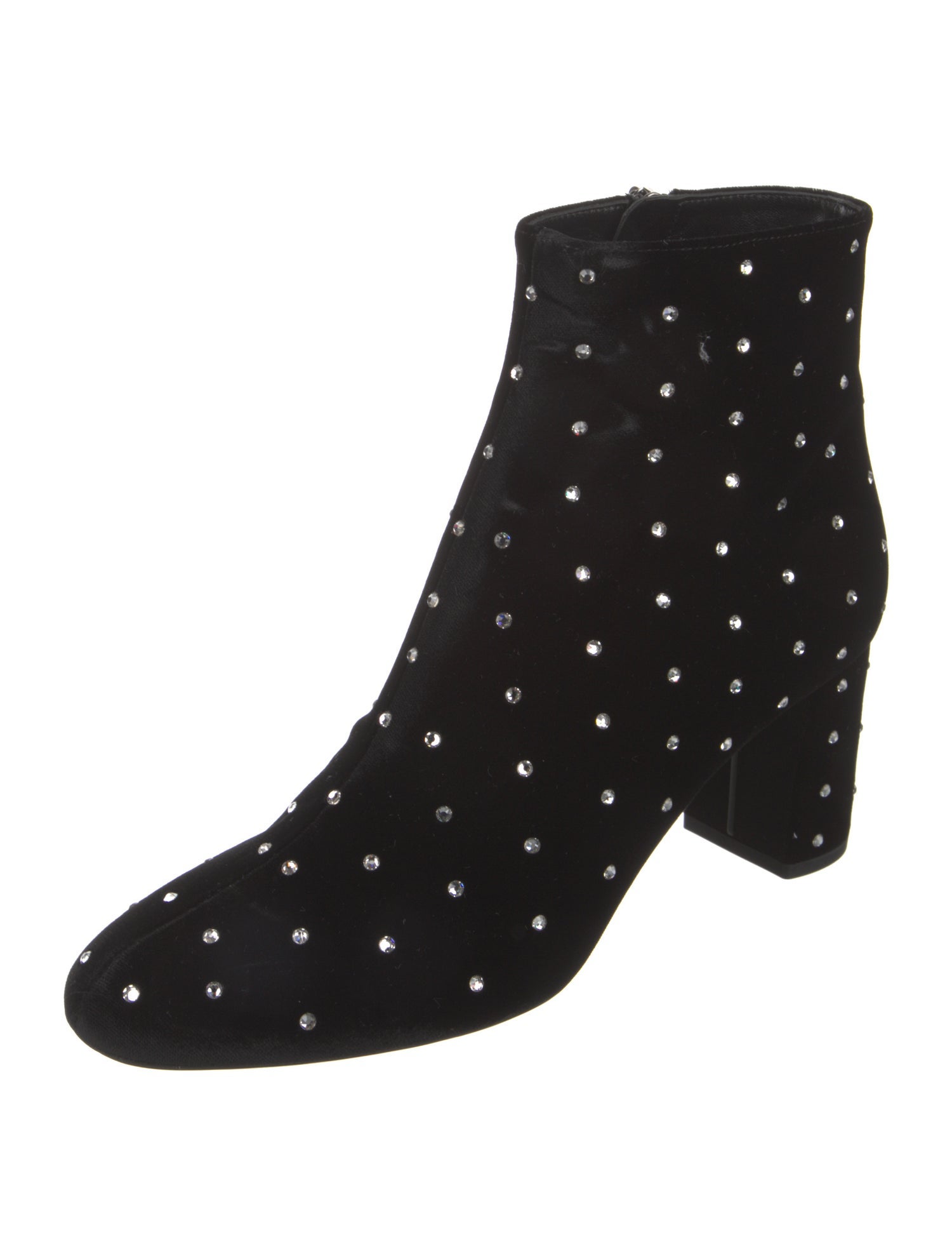 Saint Laurent Velvet Crystal Embellishments Boots