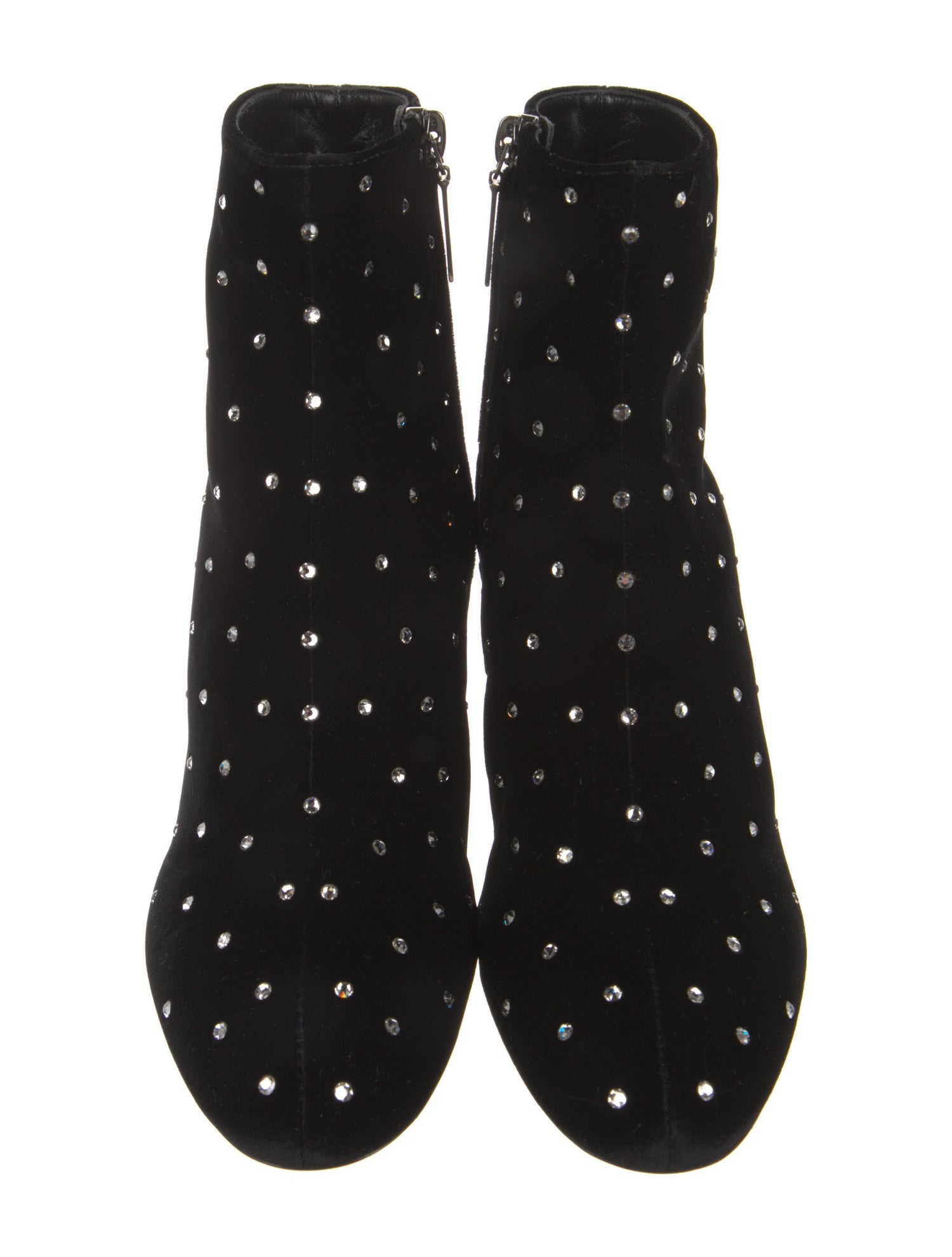 Saint Laurent Velvet Crystal Embellishments Boots