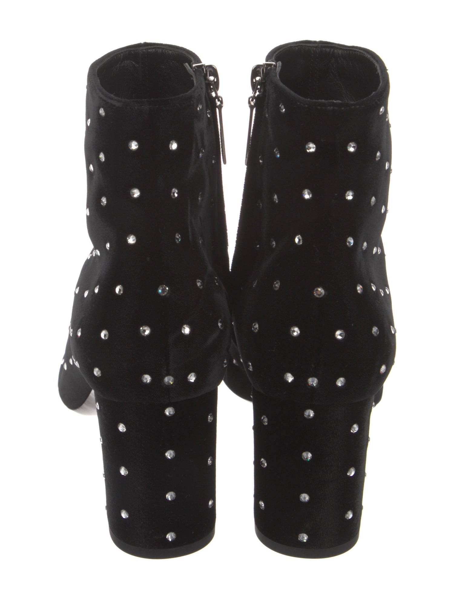 Saint Laurent Velvet Crystal Embellishments Boots