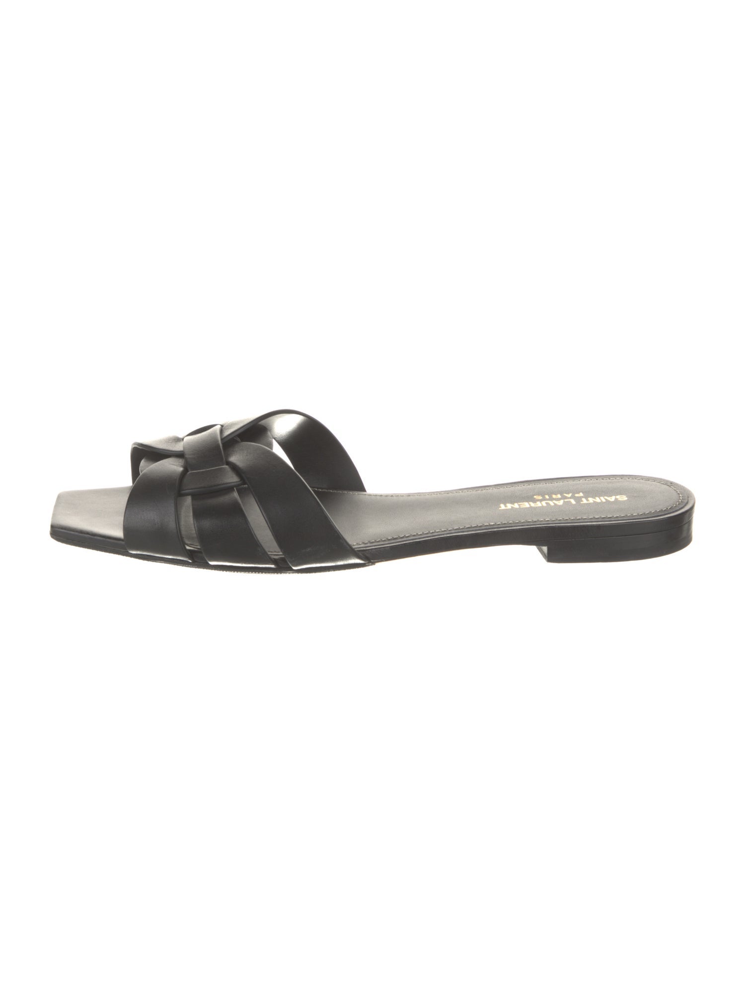 Saint Laurent Tribute Nu Pieds Leather Slides