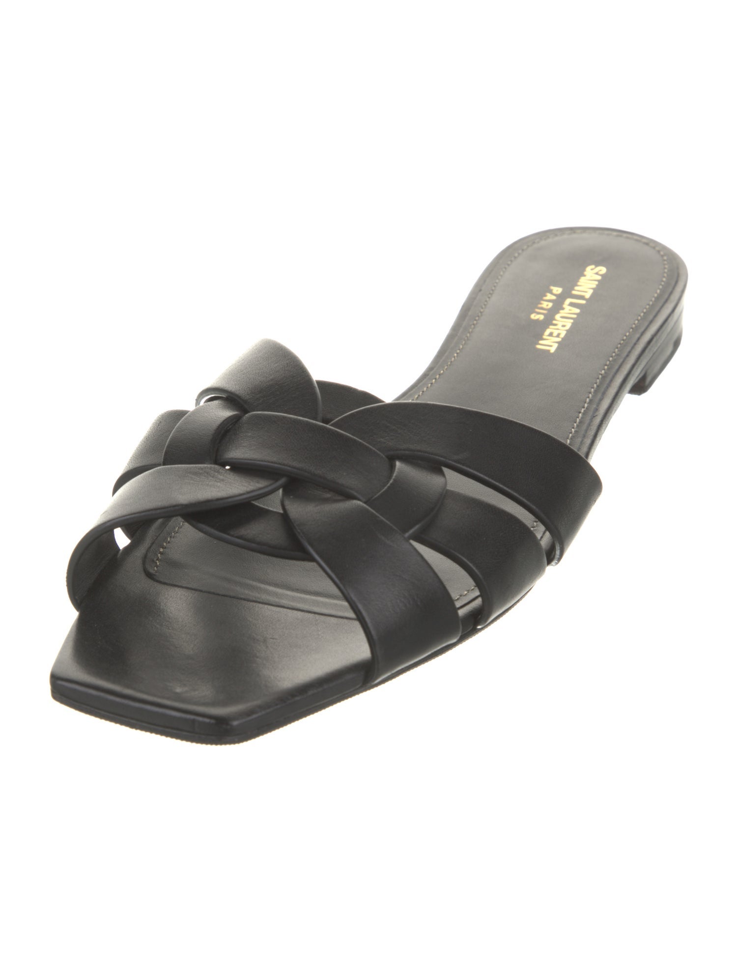 Saint Laurent Tribute Nu Pieds Leather Slides