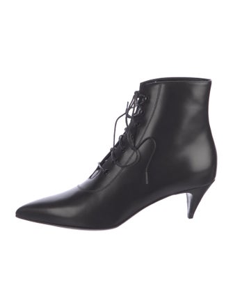 Saint Laurent Leather Lace-Up Boots