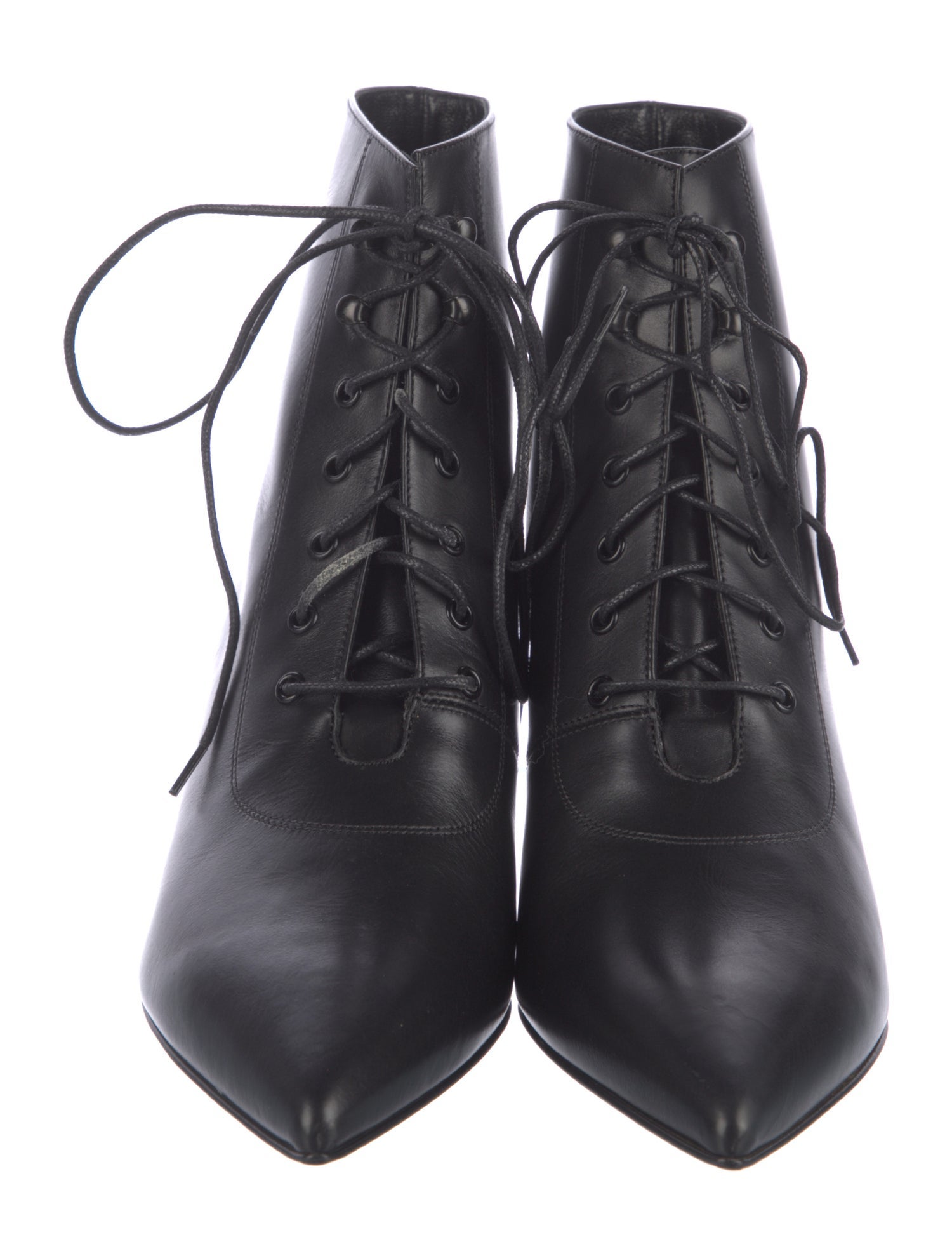 Saint Laurent Leather Lace-Up Boots