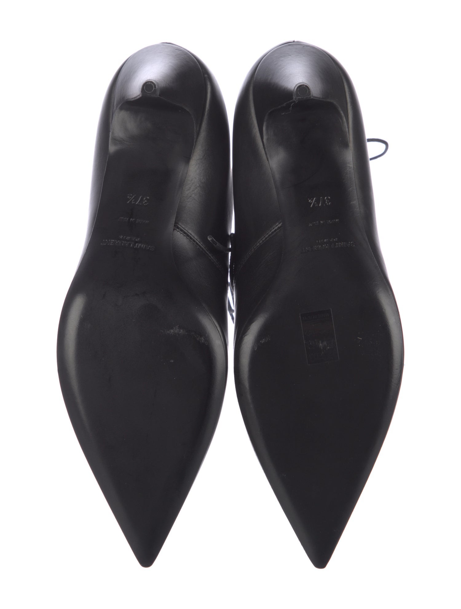 Saint Laurent Leather Lace-Up Boots