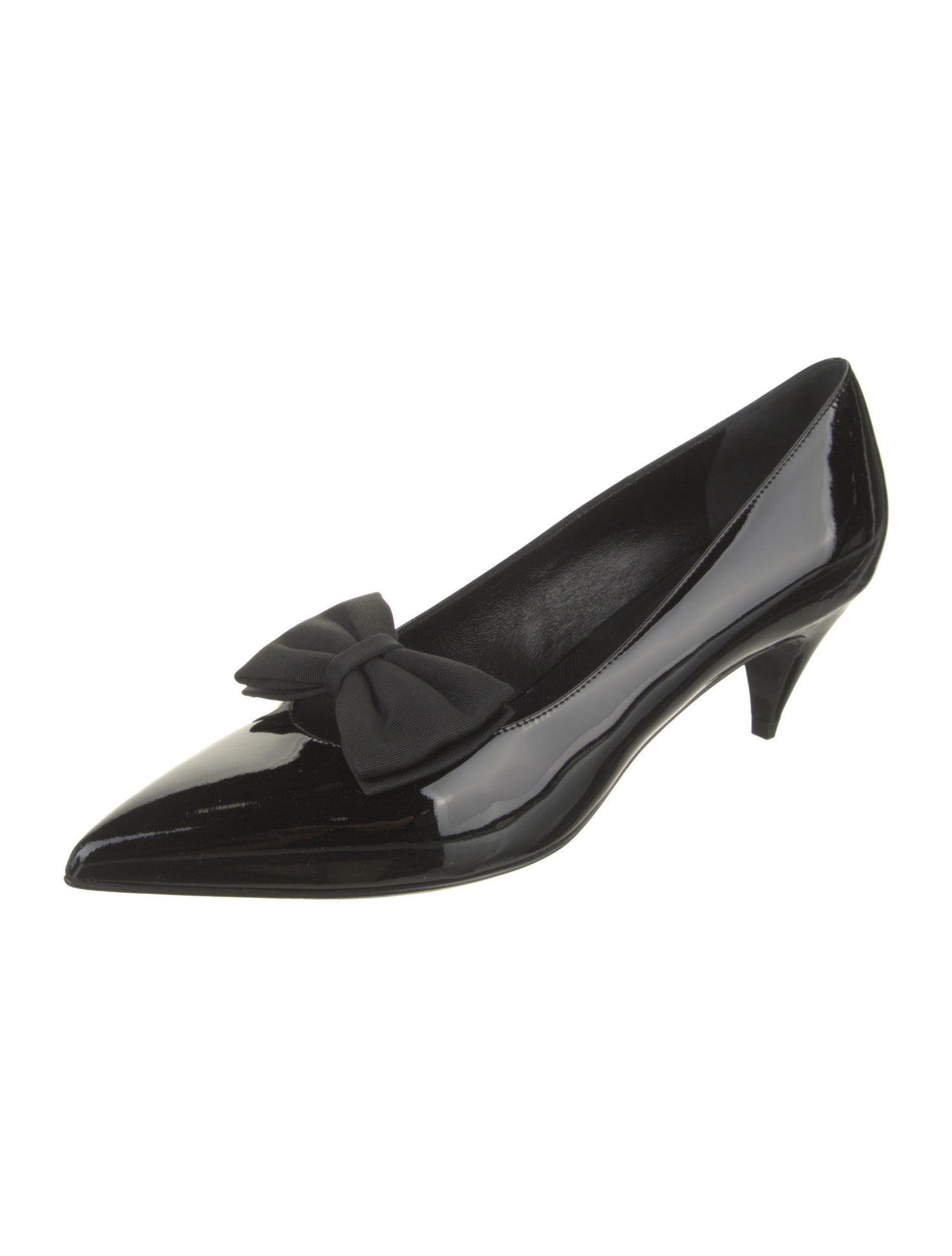 Saint Laurent Patent Leather Bow Accents Pumps