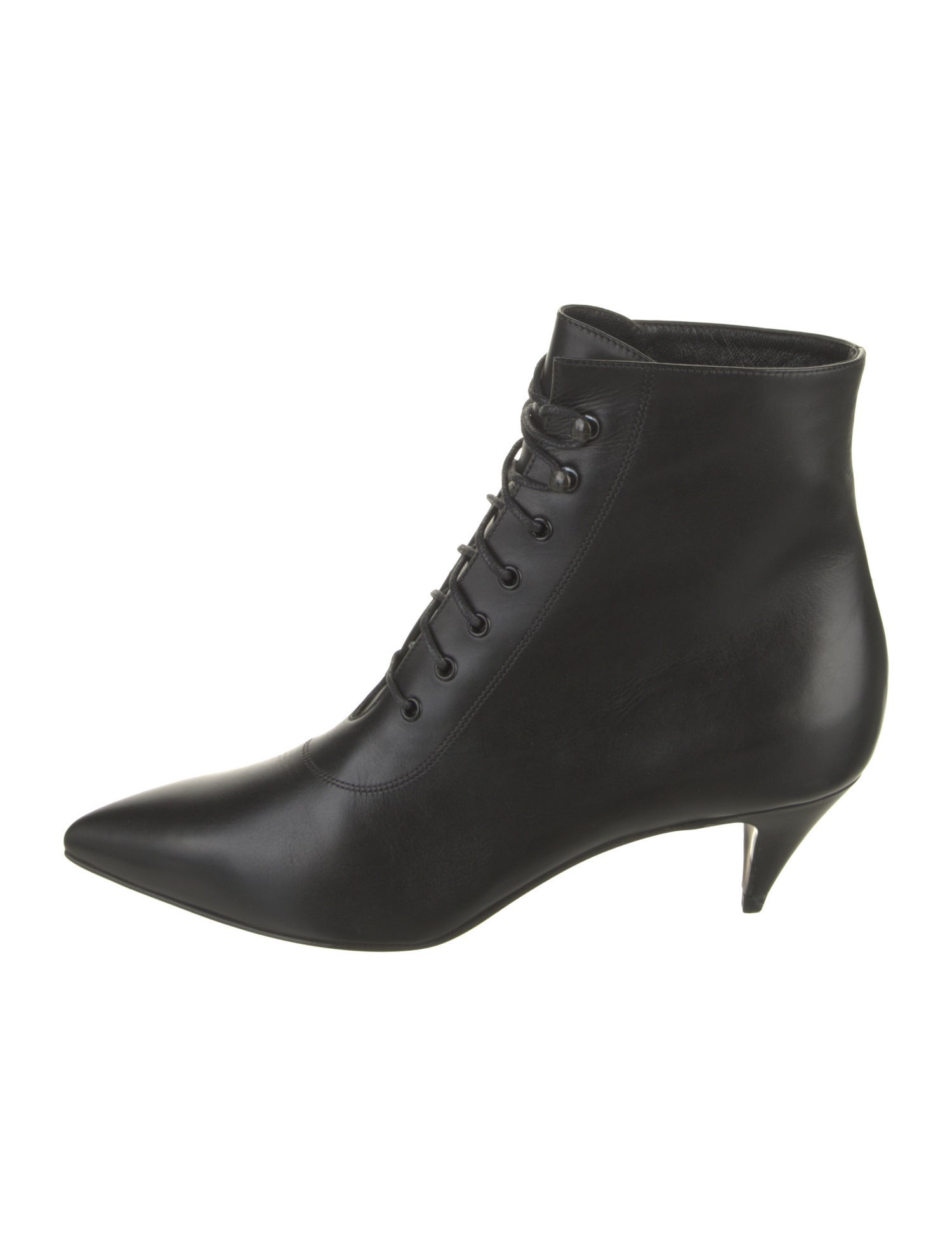 Saint Laurent Leather Lace-Up Boots