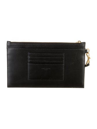 Saint Laurent Chevron Leather Wristlet
