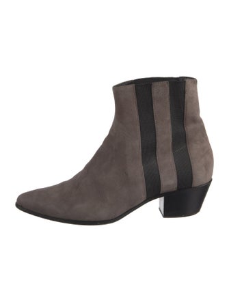 Saint Laurent Suede Colorblock Pattern Chelsea Boots