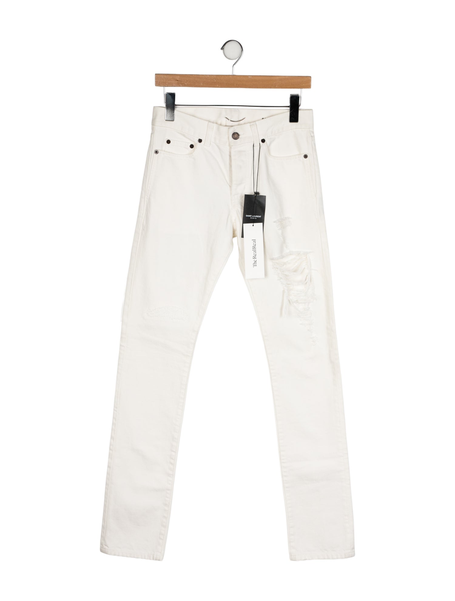 Saint Laurent Mid-Rise Straight Leg Jeans