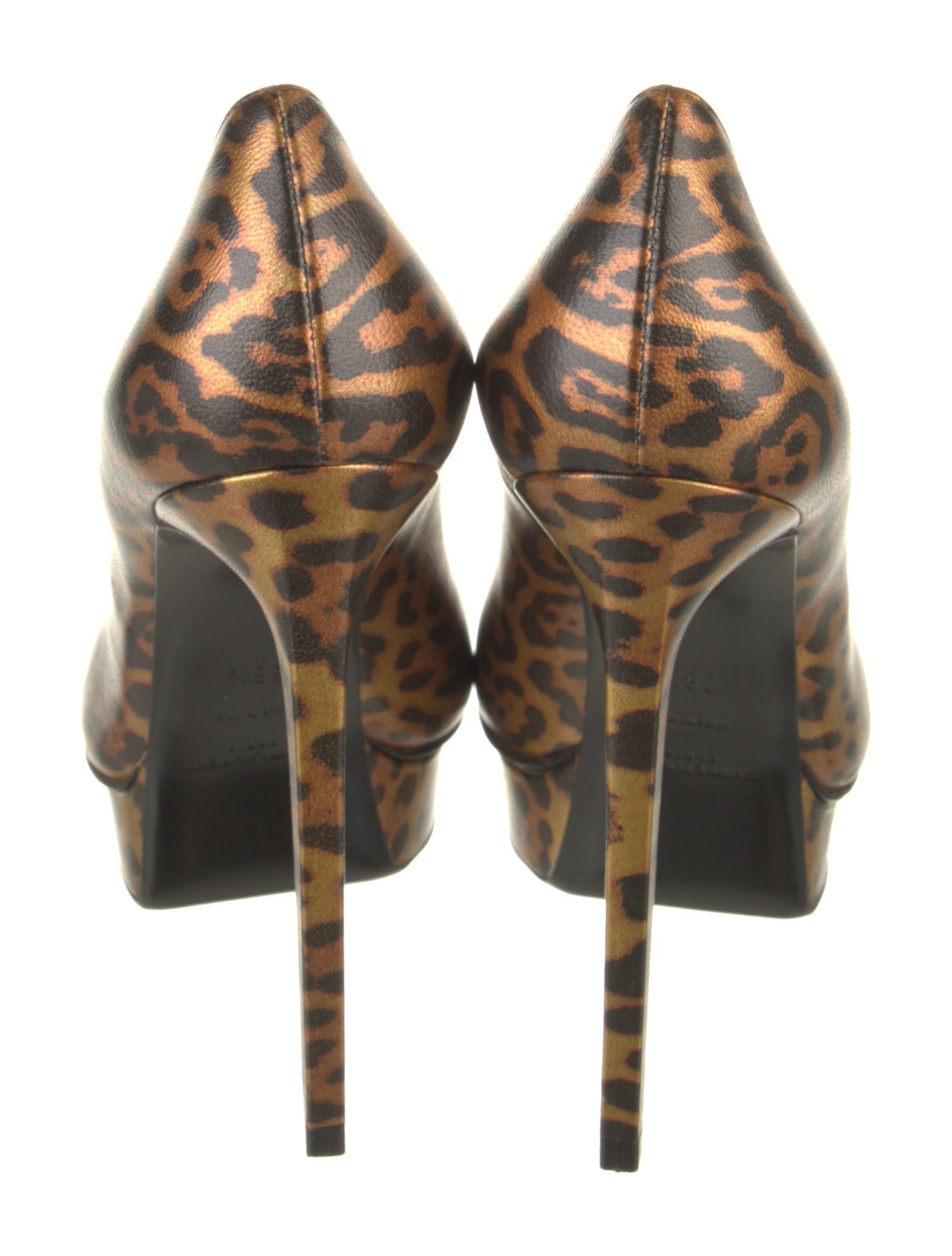 Saint Laurent Leather Animal Print Pumps