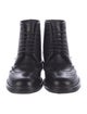 Saint Laurent Leather Embroidered Accent Combat Boots