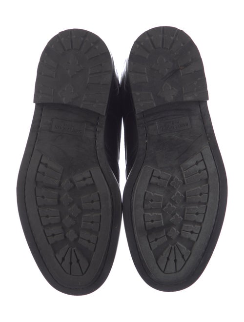 Saint Laurent Leather Embroidered Accent Combat Boots