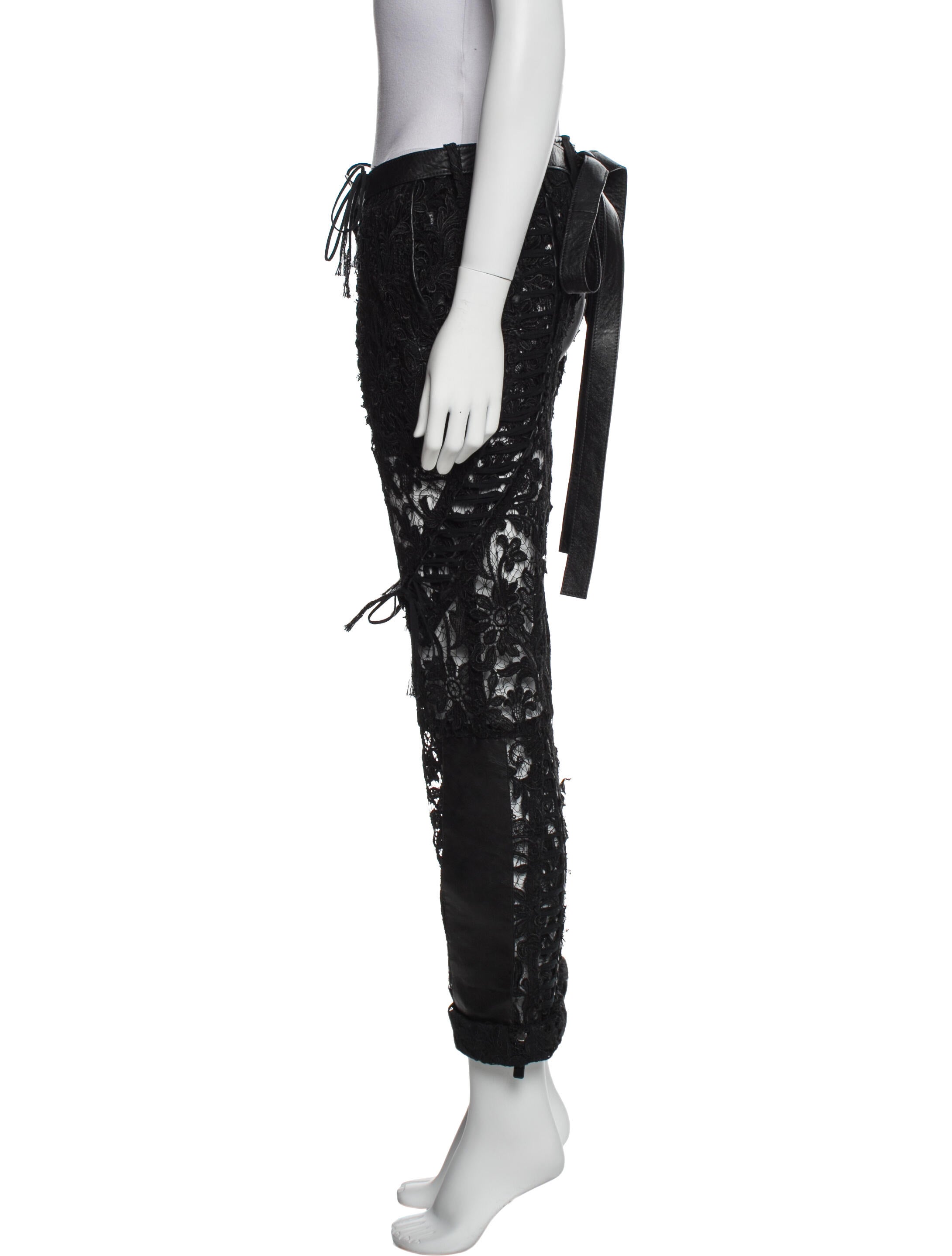 Saint Laurent Lace Straight Leg Pants
