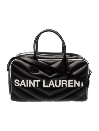 Saint Laurent Leather Miles Logo Bowler Duffel