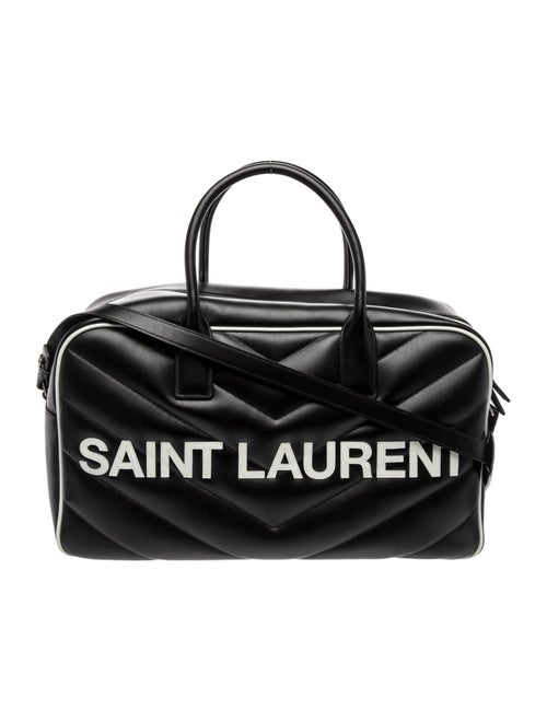 Saint Laurent Leather Miles Logo Bowler Duffel