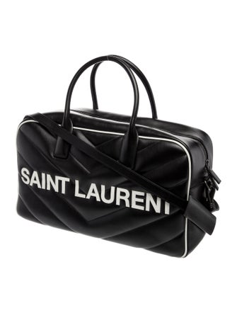 Saint Laurent Leather Miles Logo Bowler Duffel