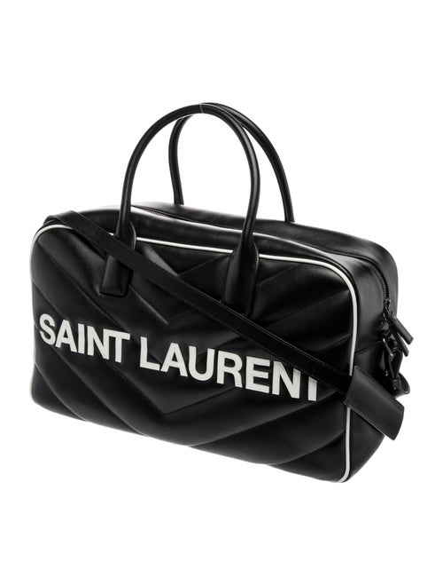 Saint Laurent Leather Miles Logo Bowler Duffel