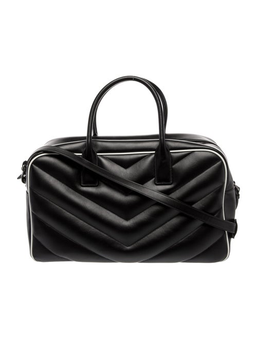 Saint Laurent Leather Miles Logo Bowler Duffel