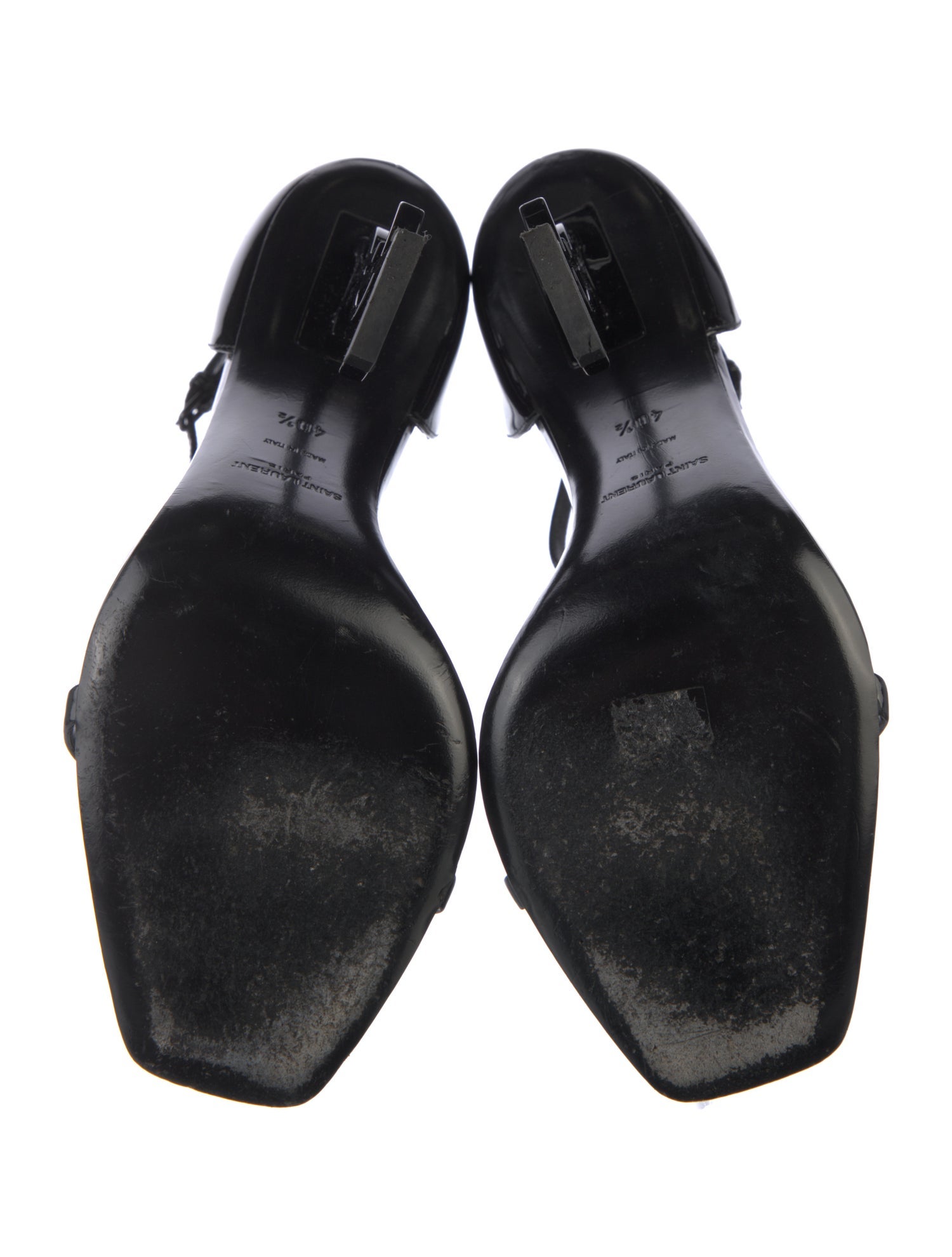 Saint Laurent Patent Leather T-Strap Sandals