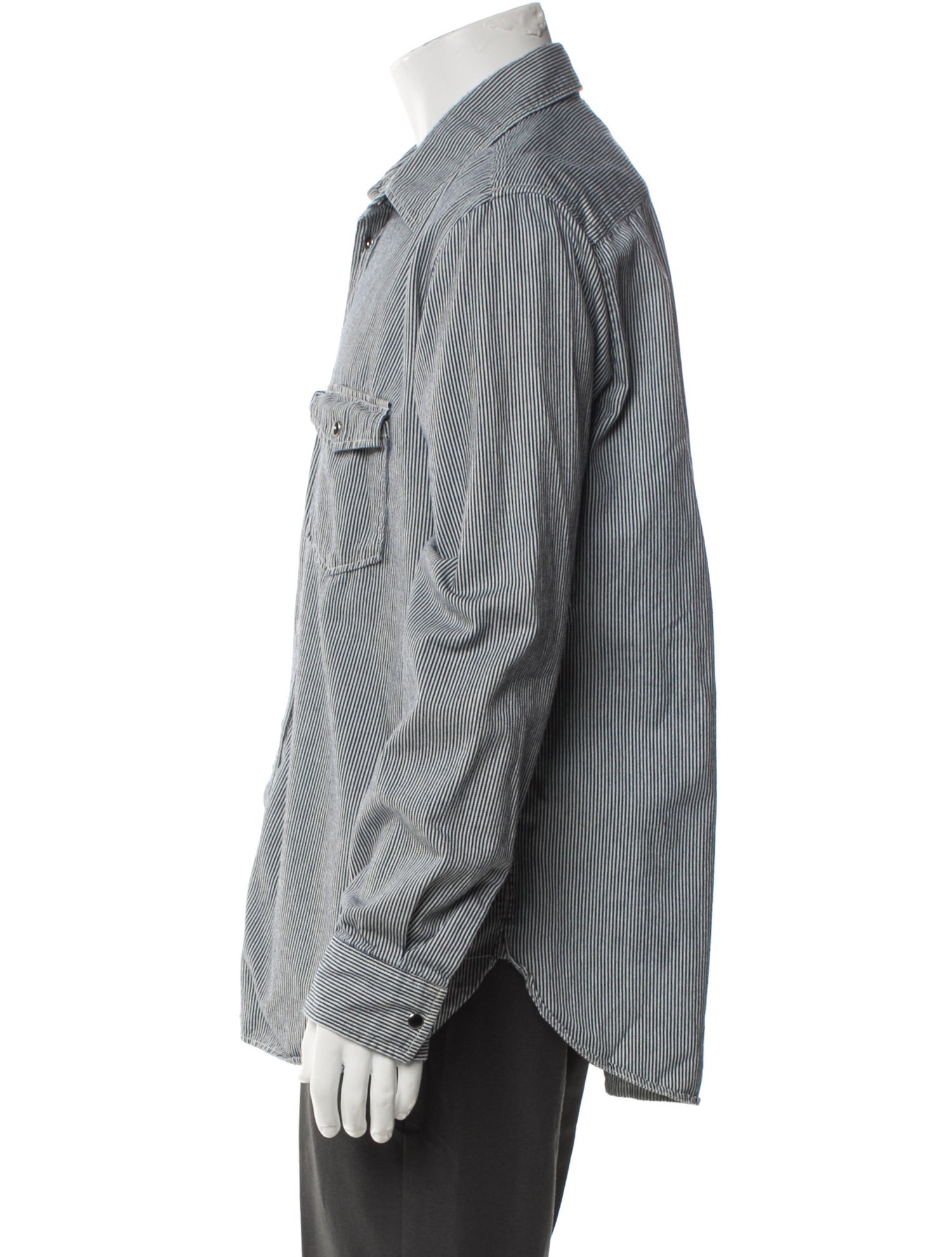 Saint Laurent 2017 Striped Denim Shirt