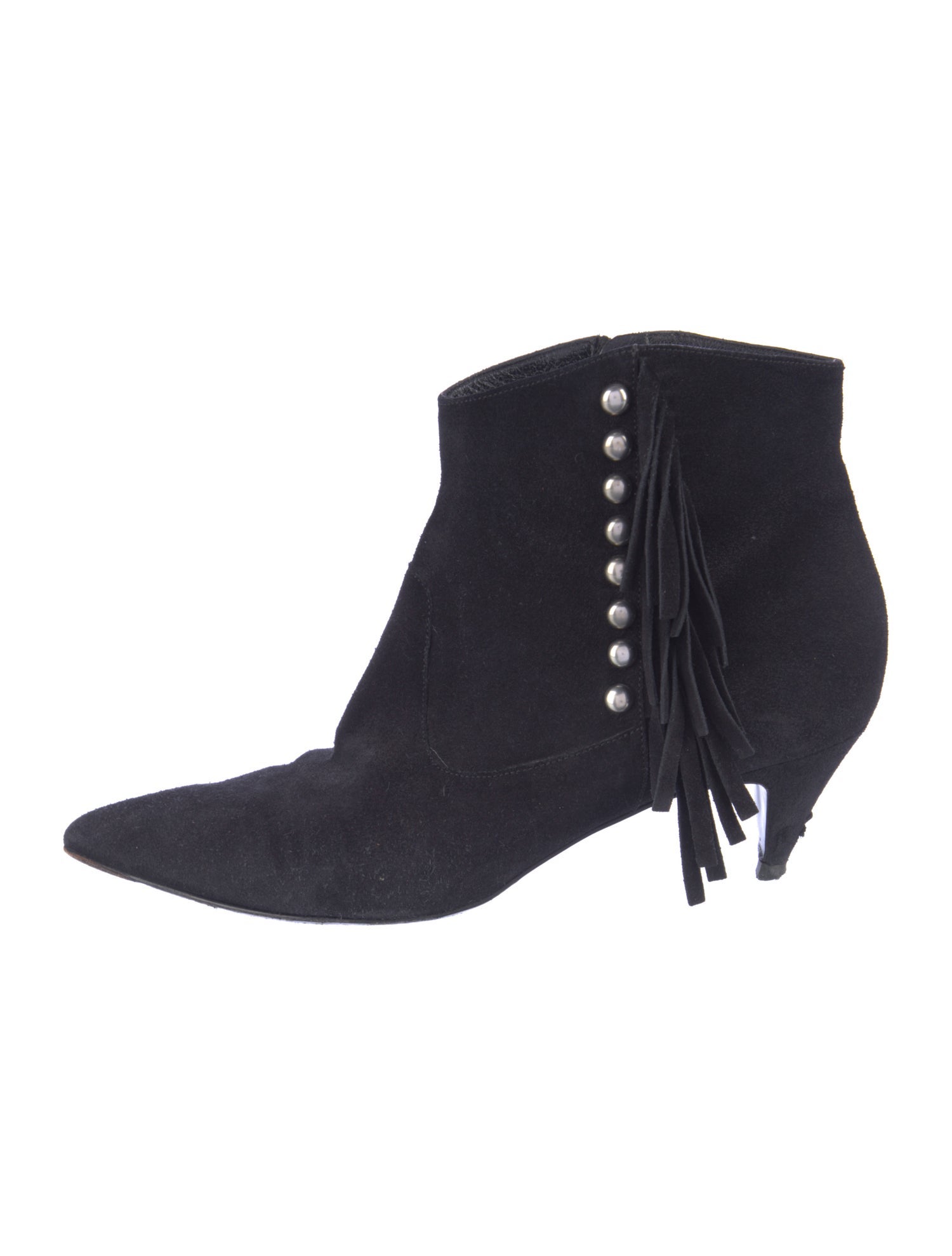 Saint Laurent Suede Studded Accents Boots