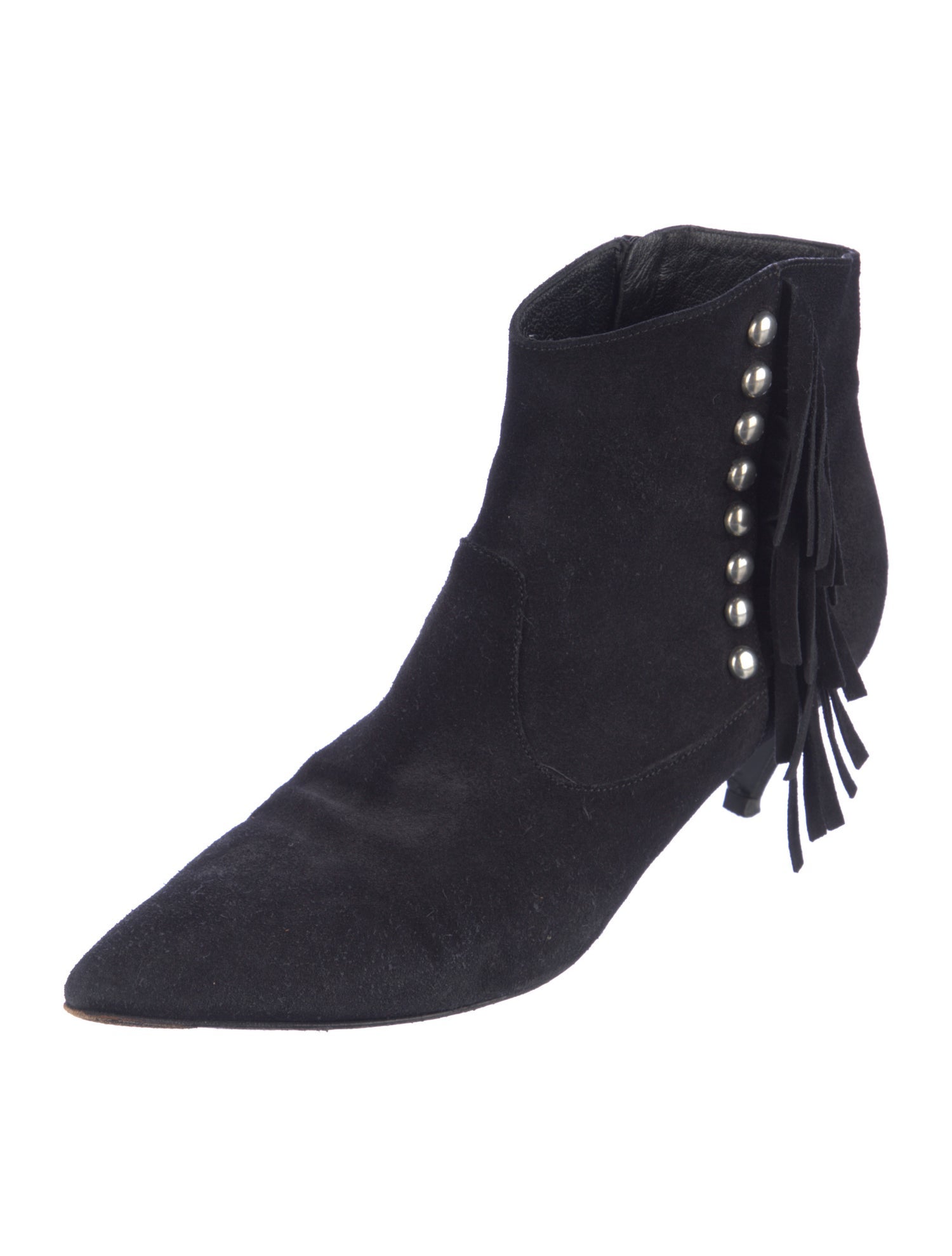 Saint Laurent Suede Studded Accents Boots