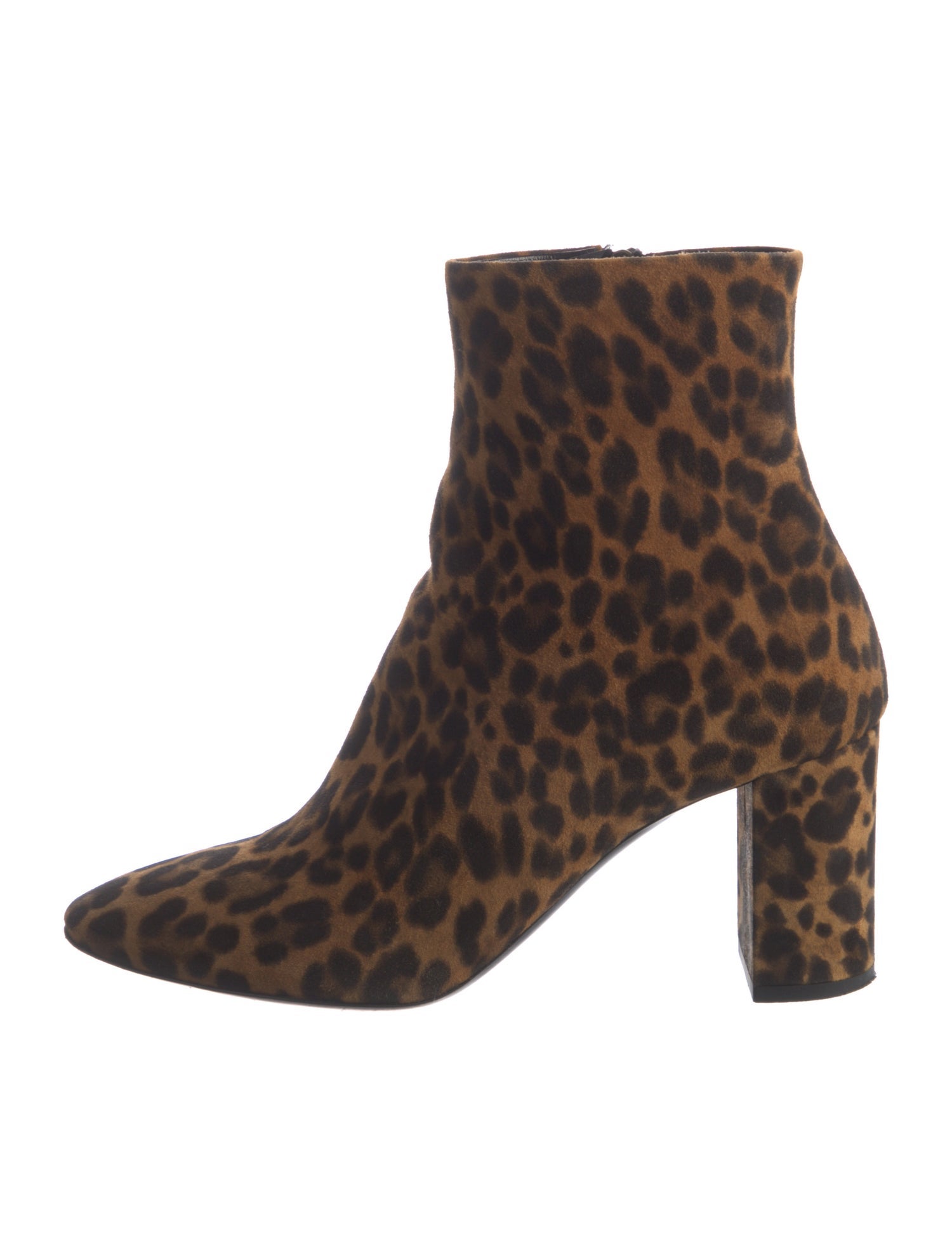 Saint Laurent Suede Animal Print Boots