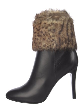 Saint Laurent Leather Animal Print Boots