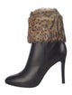 Saint Laurent Leather Animal Print Boots