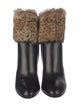 Saint Laurent Leather Animal Print Boots