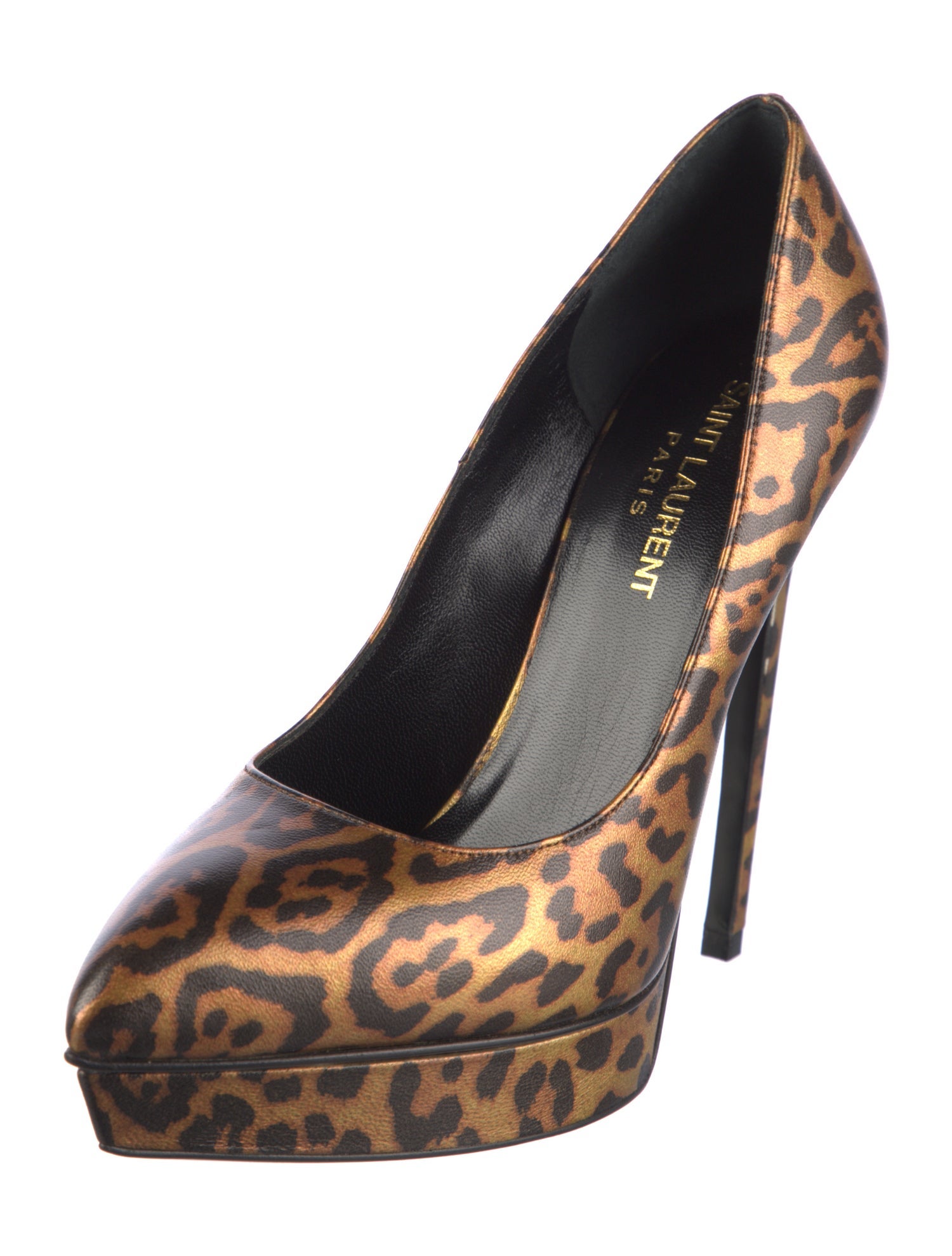 Saint Laurent Leather Animal Print Pumps